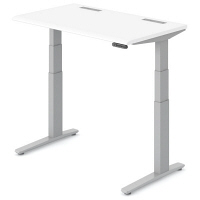 オカムラ スイフト スタンディングデスク 上下昇降式 平机 ホワイト/シルバー 幅1200×奥行700×高さ650～1250mm 1台（直送品）