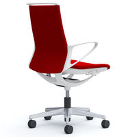 CA25BW FSF9 |オカムラ モード 布張り 樹脂肘付 ホワイトフレーム レッド（プレーンクロス） CA25BW-FSF9 1脚（直送品）