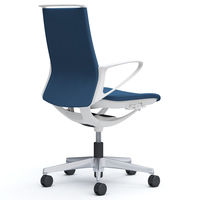 CA25BW FWM4 |オカムラ モード 布張り 樹脂肘付 ホワイトフレーム ダークブルー（ミックスクロス） CA25BW-FWM4 1脚（直送品）