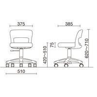 ソフトスツール　レザー張り　ミドルタイプ背付　ラベンダー　1脚　ノーリツイス　（直送品）