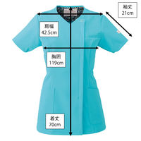 フォーク レディスジップスクラブ グランディス 3L HI704-2-3L 1枚　スクラブ（直送品）