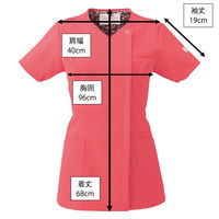 フォーク レディスジップスクラブ Lピンク M HI704-3-M 1枚　スクラブ