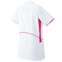 フォーク レディスジップスクラブ ホワイト×Cピンク EL 7039EW-13-EL 1枚　スクラブ（直送品）