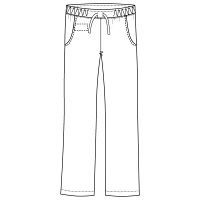 フォーク レディスストレートパンツ ブラック 4L 6012SC-9 1枚　スクラブ（直送品）