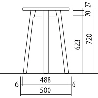 オカムラ シェアードスペース サークルハイテーブル500 ホワイトオーク 幅500×奥行500×高さ720mm 1台（直送品）