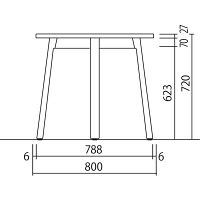 オカムラ シェアードスペース サークルハイテーブル800 ホワイトオーク 幅800×奥行800×高さ720mm 1台（直送品）