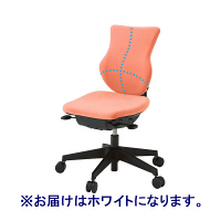【設置込】イトーキ カシコチェア 肘なし 背付 双輪キャスター 座面回転 ホワイト KE340DLM-T1C8（直送品）
