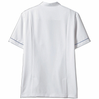 住商モンブラン メンズジャケット 半袖 白/ネイビー L 72-1238　白衣（直送品）