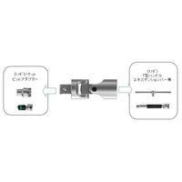 エスコ 1/4”DR ユニバーサルジョイント(ZYKLOP) EA617AH-58 1セット(3個)（直送品）