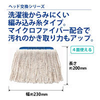 山崎産業 コンドルあみ糸ラーグ＃8　レッド【ワンタッチモップ用】【240ｍｍ幅】【替糸(各社共通)】【スペア】 4枚