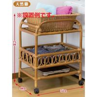 ファミリー･ライフ ラタンランドリーラック 幅520mm 1台　（直送品）