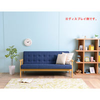 佐藤産業 セレノソファ 3人掛け 木肘:ナチュラル クロスステッチ 張地:ネイビー（ファブリック） CS150NV_FB_NA 1脚　（直送品）