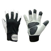 エスコ [L] 手袋(豚革/あて付) EA353BD-77 1セット(4双)（直送品）