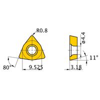 三菱マテリアル 旋削用インサート(ポジ) WPMT060308ーMV:VP15TF 1セット(10個)（直送品）