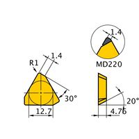 三菱マテリアル カッタ用インサート TEEN2204PETR1:UP20M 1セット(10個)（直送品）
