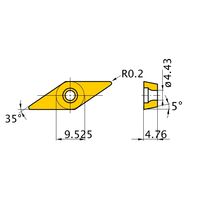 三菱マテリアル 旋削用インサート(ポジ) VBGT160402RーF:VP15TF 1セット(10個)（直送品）