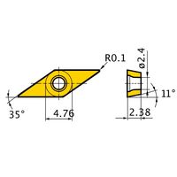 三菱マテリアル 旋削用インサート(ポジ) VPET080201LーSRF:VP15TF 1セット(10個)（直送品）