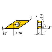 三菱マテリアル 旋削用インサート(ポジ) VPET080202LーSRF:VP15TF 1セット(10個)（直送品）