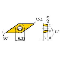 三菱マテリアル 旋削用インサート(ポジ) VPET110301LーSRF:VP15TF 1セット(10個)（直送品）