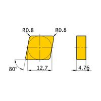 三菱マテリアル 旋削用インサート(ネガ) CNGN120408:MBS140 1個（直送品）
