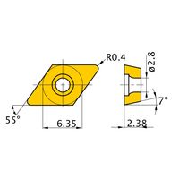 三菱マテリアル PCDインサート(ポジ) DCMW070204:MD220 1個（直送品） - アスクル