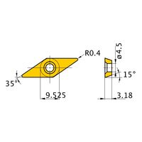 三菱マテリアル PCDインサート(ポジ) VDGX160304LーF:MD220 1個（直送品）