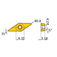 三菱マテリアル 旋削用インサート(ポジ) VBMT110308ーFV:NX2525 1セット(10個)（直送品）