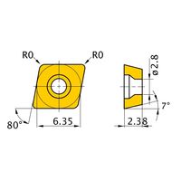三菱マテリアル 旋削用インサート(ポジ) CCET060200LーSN:NX2525 1セット(10個)（直送品）