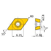 三菱マテリアル 旋削用インサート(ポジ) DCET070200RーSN:NX2525 1セット(10個)（直送品）