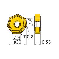 三菱マテリアル カッタ用インサート WNEU2006ZEN7CーWK:MC5020 1セット(10個)（直送品）