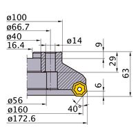 三菱マテリアル AHX型正面フライス AHX640Wー160C16R 1個（直送品）