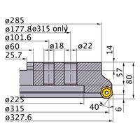 三菱マテリアル AHX型正面フライス AHX640Wー315C28R 1個（直送品）