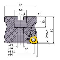 三菱マテリアル AJX形正面フライス AJX14ー080A05R 1個（直送品）