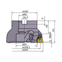 三菱マテリアル AJX形正面フライス AJX14ー160B08R 1個（直送品）