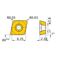 三菱マテリアル 旋削用インサート(ポジ) CCET0602V3RーSR:HTI10 1セット(10個)（直送品）