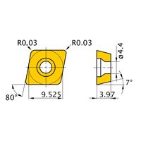三菱マテリアル 旋削用インサート(ポジ) CCET09T3V3RーSR:HTI10 1セット(10個)（直送品）