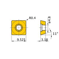 三菱マテリアル 旋削用インサート(ポジ) SPGX090304:HTI10 1セット(10