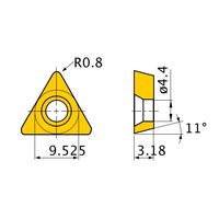 三菱マテリアル 旋削用インサート(ポジ) TPGH160308RーFS:HTI10 1セット(10個)（直送品）