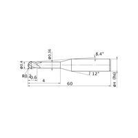 三菱マテリアル DFエンドミル DF2XLBR0020N040 1本（直送品）