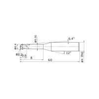 三菱マテリアル DFエンドミル DF2XLBR0020N080 1本（直送品）