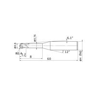 三菱マテリアル DFエンドミル DF2XLBR0040N080 1本（直送品）