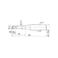 三菱マテリアル DFエンドミル DF2XLBR0075N160 1本（直送品）