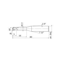 三菱マテリアル DFエンドミル DF2XLBR0100N160 1本（直送品）
