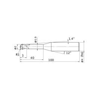三菱マテリアル DFエンドミル DF2XLBR0100N400 1本（直送品）
