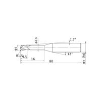 三菱マテリアル DFエンドミル DF2XLBR0150N160 1本（直送品）