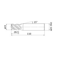三菱マテリアル エムスターエンドミル MSSHDD1900 1本（直送品）