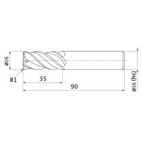 三菱マテリアル スマートミラクルエンドミル VQMHVRBD1600R100 1本（直送品）