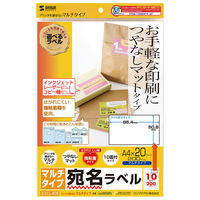 サンワサプライ マルチラベル（10面） LB-EM08N 1セット（3冊入）