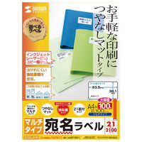 サンワサプライ マルチラベル(21面・四辺余白付) LB-EM16N-1 1冊