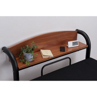 ファミリー・ライフ　木製棚付きパイプベッド引き出し付き　シングル　ブラック 1台　（直送品）